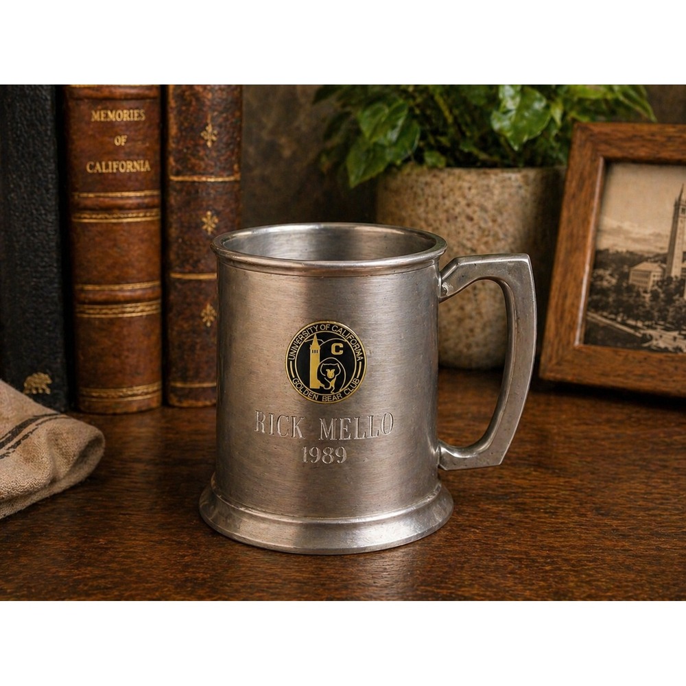 Vintage UC Berkeley Golden Bear Club‎ Pewter Tankard 1989 Sheffield England Mug